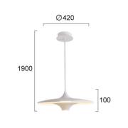 Viokef LED-pendellampa Rene, vit, Ø 42 cm, metall