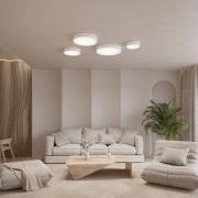 TEMAR LIGHTING Taklampa Cleo 200, vit, sensor, IP20, Ø 20 cm, E27