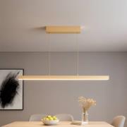 FISCHER & HONSEL LED-hänglampa Vayana, längd 114 cm, sandfärgad, metal...