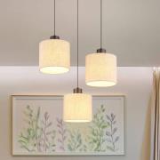 Globo LED-hänglampa Thea, Ø 49 cm, 3 lampor, kräm/svart matt