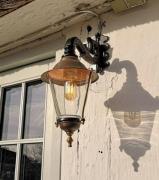 K.S. Verlichting Hoorn - Utomhus vägglampa, bottenuttag, svart