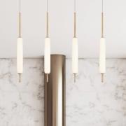 Quintiesse LED-hänglampa CUMBERLAND, guld, Ø 13 cm, metall/glas