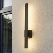 Lindby LED-utomhusvägglampa Sakari, svart, aluminium, höjd 50 cm