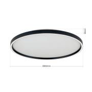 ORION LED-taklampa MASCA, svart, Ø 60 cm, CCT, metall, dimbar