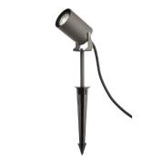 Deko-Light Markspettspotlight Spiky, Ø 6 cm, grå, svängbar, IP65, GU10