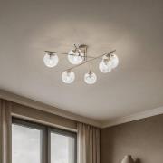 Domiluce Taklampa Zoe, beige, längd 72 cm, 6 lampor, glas, E14