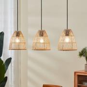 EGLO Hänglampa Ayesgarth med tre rottingskärmar