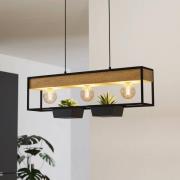 EGLO Hängampa Libertad 1, längd 76 cm, svart/trä, 1 lampa.