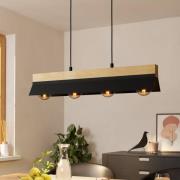 EGLO Hängande lampa Tarrafo svart, naturligt trä, 4-ljus
