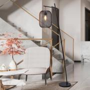 EGLO Wrington golvlampa, höjd 194 cm, svart, stål