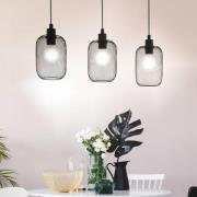 EGLO Wrington hänglampa, längd 74 cm, svart, 3 lampor, stål