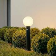 Lindby sockellampa Dangan, vit, 60 cm, glas, sensor