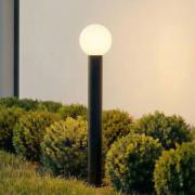 Lindby väglampa Dangan, vit, höjd 90 cm, glas, metall