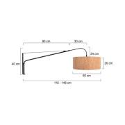 Steinhauer Textilvägglampa Elegant Classy svart/brun, metall/kork