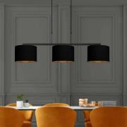 Steinhauer Hänglampa Stang, svart/svart-guld, längd 140 cm, 3 lampor.