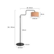 Steinhauer Golvlampa Bloeba, svart/brun, höjd 165 cm, kork