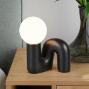 Reality Leuchten Bordslampa Quinn, svart, höjd 22 cm, keramik/glas, G9