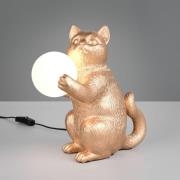 Reality Leuchten Bordslampa Gatio, guldfärgad, höjd 30 cm, konstharts,...