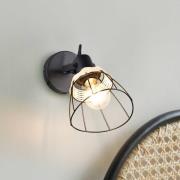 Reality Leuchten Vägglampa Jerome, Ø 14 cm, 1 lampa, matt svart, ström...