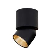 The Light Group SLC LED-takspotlight CUP, svart/guld, 930, Ø 7,5 cm, d...