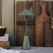Globen Lighting batteridriven utomhusbordslampa Cannes, grön, IP54