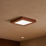 Argon Taklampa Tally, bredd 32 cm, terrakotta, trä, E27