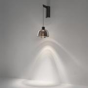 Bover LED-vägglampa Drep A/01, rökgrå, glas, 2 700 K