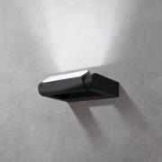 EGLO LED-utomhusvägglampa Brianza, svart, bredd 20 cm, metall