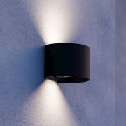 EGLO LED-utomhusvägglampa Calpino 3, svart, bredd 14 cm, 2 lampor.