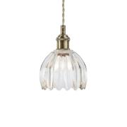 Markslöjd Hänglampa Gota, antikmässing/klar, glas, Ø 13 cm, kontakt