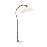 Markslöjd Golvlampa Esset, brun/vit, trä, höjd 150 cm