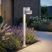 Lucande LED-väglampa Elune, grå, sensor, IP44, höjd 77 cm