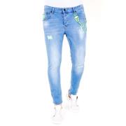 Local Fanatic Slim Fit Jeans Med Slitning - 1027 Blue, Herr