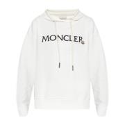 Moncler Huvtröja med broderad logotyp Beige, Dam