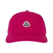 Moncler Rosa bomullskeps med logopatch Pink, Dam