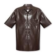 Nanushka ‘Bodil’ skjorta i veganskt läder Brown, Herr