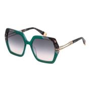 Furla Hexagonala solglasögon för kvinnor Green, Dam