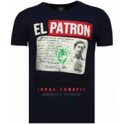 Local Fanatic El Patron Narcos Billionaire - T shirt Herr - 5783B Blue...