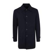 Barba Napoli Single-Breasted Coats Blue, Herr