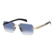 Eyewear by David Beckham Gold Black Sungles with Dk Blue Shaded Lenses...