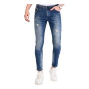 Local Fanatic Slim Fit jeans med slitna effekter - 1068 Blue, Herr
