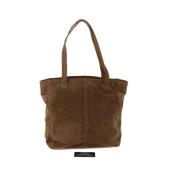 Chanel Vintage Förägande Mocka Tote Bag Brown, Dam