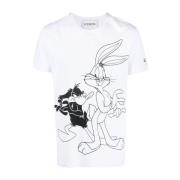 Iceberg Bugs Bunny Cartoon Print T-Shirt White, Herr