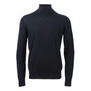 Drumohr Navy Blue Merino Turtle Neck Sweater Blue, Herr