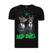Local Fanatic Bad Boys Pinscher Rhinestone - Man T Shirt - 5774Z Black...