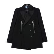 John Richmond Dubbelknäppt Blazer i 100% ren ull med kontrastrevers Bl...