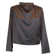 Noor of Sweden Mona silky satin blouse Brown, Dam