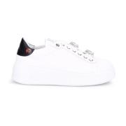 Gio+ Vita Läder Sneakers med Laminerad Detalj White, Dam