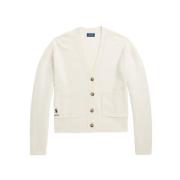 Polo Ralph Lauren Cashmere Ull Cardigan med Polo Player Brodyr Beige, ...