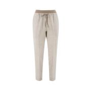 Le Tricot Perugia Slim-fit Trousers Beige, Dam